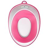 Infant Services Portable Toilet Potty Training Seat With Hook - Comfortable For Kids & Toddlers - Safe Non-Slip Surface - Hygienic and Durable & Free Storage Hooks - Pink
