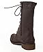 ROF Women's Military Combat Colored Lace Up Mid Calf Boots With Zipper Closure