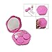 Rosallini Fuchsia Rose Design Plastic Contact Lens Case w Bottle