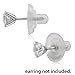 Universal EZback Earring Backs Soft Clear Silicone and 14k White Gold Large 1 Pair
