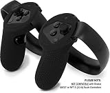 Controller Skin for Oculus Touch v1 by Asterion Products - (NOT for New Quest/Rift-S) Premium Gel Shell Silicone Protection Covers Featuring Low-Profile Friction Studs (Set of 2) Black