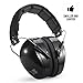 Pro For Sho All Terrain Safety Ear Protection - LARGER Size Foldable Ear Muffs Much Lighter Weight & Maximum Hearing Protection - Large Size, Black