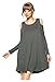 My space Clothing Women's Long Sleeve Cold-Shoulder Jersey Swing Dress(S-Plus Size)