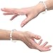 White Howlite Beads, maxin Bling Jewelry 8MM Crystal Elastic Stretch Loose Beaded Bracelet--Unisex
