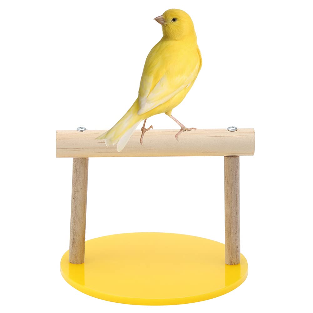 Bird Play Stands Wooden Tabletop Parrot Perch Shelf Portable Training Playground Parrot Chewing Biting Toy Bird Cage Accessories for Small Medium Birds