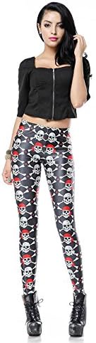 Women’s Yoga Pants Leggings Pirates Skulls Digital Print Stretch Soft Tights Workout Running Leggings