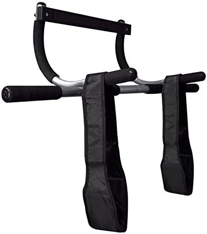 Total Upper Body Workout Bar Extreme Pull Up Push Up Chin Up Speed Abs With AB Straps Fitness Kit Doorway Home Gym Durable Steel Frame