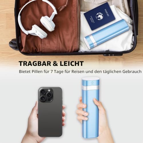 Tablettenbox 7 Tage, BPA Frei Pillendose Klein Für Unterwegs