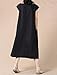 Mordenmiss Women's Summer Cap Sleeve Shift Dress with Pockets , Black, Large / X-Large