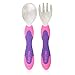 Nuby Stainless Steel Utensil, Pink/Purple, 2 Piece