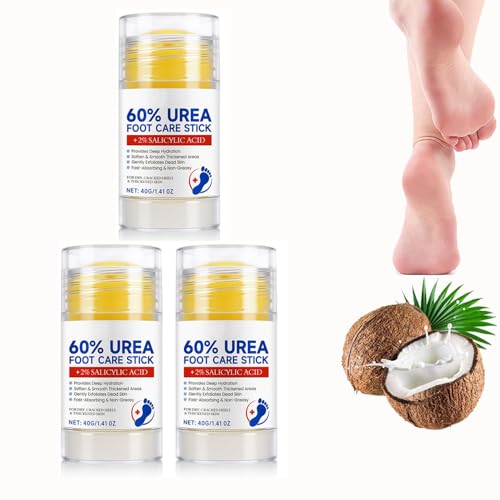 60% Urea Foot Cream with 2% Salicylic Acid, Miracle Foot Repair Cream for Dry Cracked Heels & Feet, Callus Remover & Skin Softener Moisturizer for Men & Women (3)