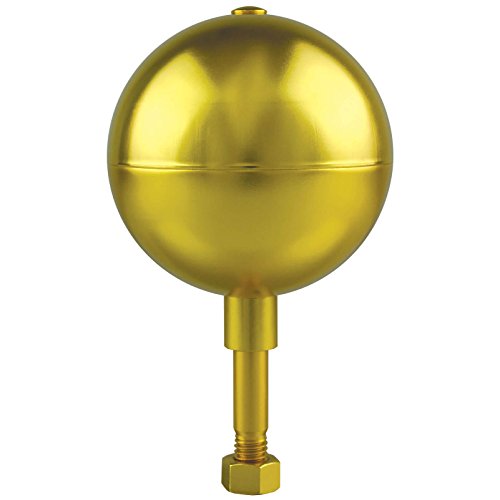 Flagpole Ball ornament 2 in Diameter Ball/ 1/2 in Spindle Aluminum