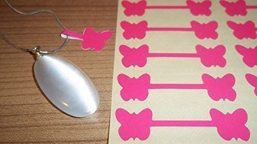 600 Pink Butterfly Shaped Jewellery Price Labels/Price Stickers/Dumbell Shaped Labels