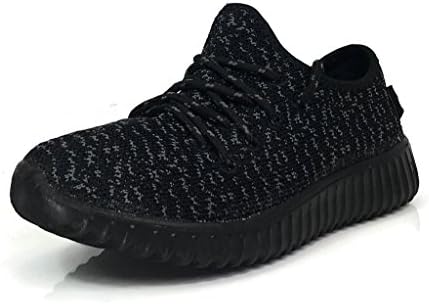 Boy's and Girls' Breathable Fashion Sneakers Casual Slip-on Loafers Shoes (3 US Little Kid, Black/Grey)