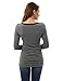 PattyBoutik Mama Trimmed Boat Neck Long Sleeve Maternity Tunic (Heather Gray L)