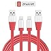 iPhone Charger Novtech 2 Pack 6ft Tangle Free Flat Lightning to USB Cables for iPhone 7 7 Plus 6s 6s Plus 6 6 Plus 5s 5c 5, iPad Pro Air iPad mini, iPod touch 5th 6th nano 7th(Red)