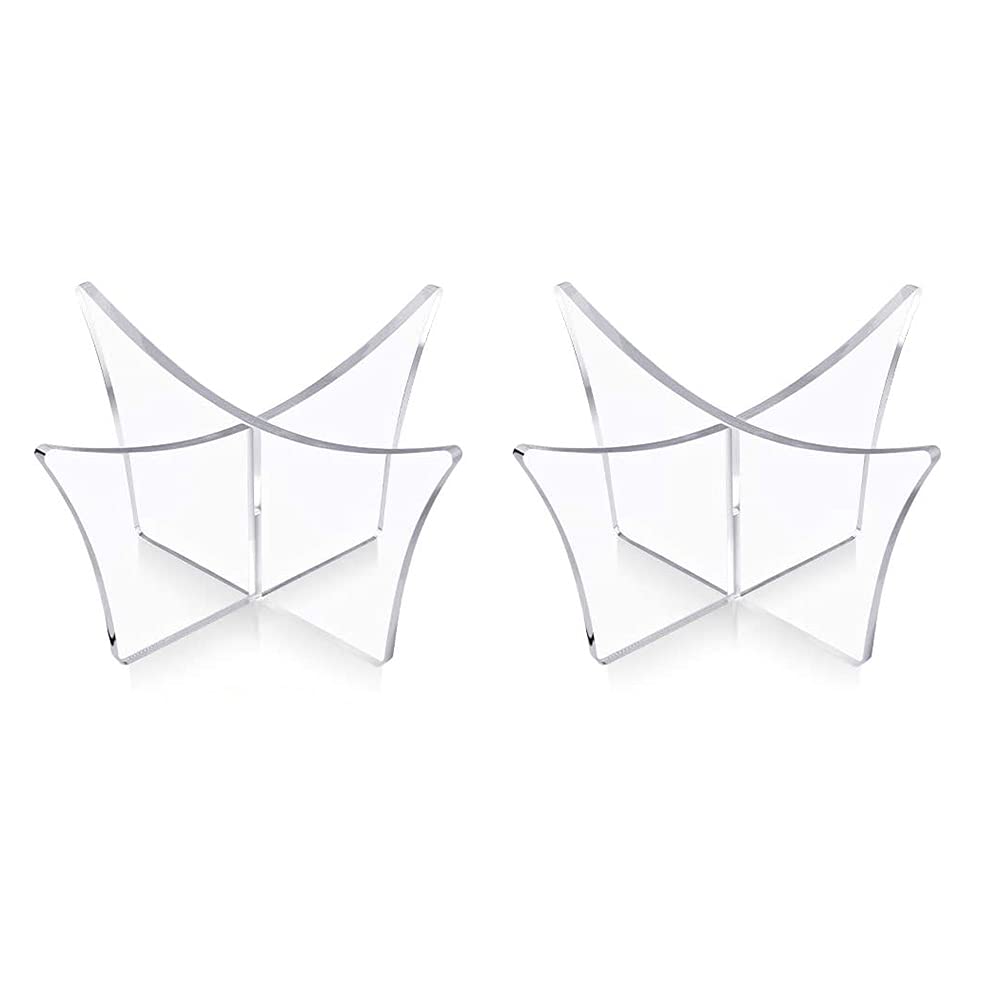 Hsthe Sea 2 Pieces Football Stand Holder Acrylic Ball Display Stand Clear Basketball Football Soccer Stand for Volleyball Bowling Ball Display