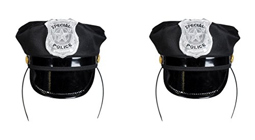 Beistle 60016, 2 Piece Police Hat Headbands, One Size Fits Most (Black/Silver/G…