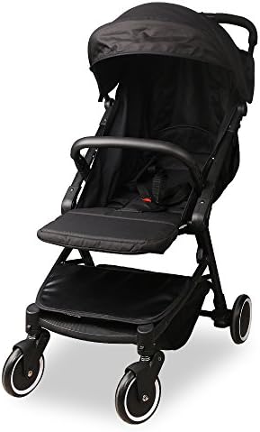 INTRODUCTORY SALE Best Lightweight Portable Stroller On Market - Reclines 175 Degree for New Born Babies (Black)