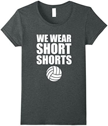 Womens Cute Short Shorts Women and Girls Beach Volleyball T Shirt XL Dark Heather