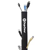 DigitGear 4 x Neoprene Cable Management Zipper Sleeve Organizer, Black