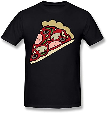 WHXNA Men's Pizza Slice Graphic T-shirt Tee XXL Black