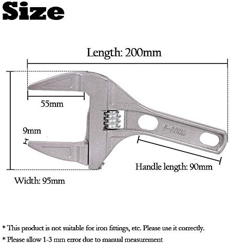 Adjustable Wrenches Open End Wide Jaw Spanners Wrenches 6 68mm Ultra Thin Shifting Spanner Shank Plumber Bathroom Hand Tool Alloy