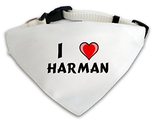 Dog Bandana with I love Harman (first 