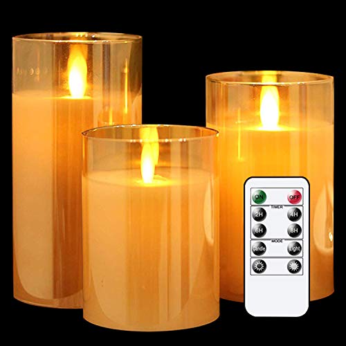GenSwin LED Flameless Flickering Battery Operated Candles with Remote