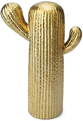 Black Velvet Studio Figure, Mrs Kaktus ceramic, color golden. matte, L, decorative cactus, 34x21x11 cm.