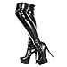 Fashion Thirsty Womens Ladies Mens Unisex Thigh High Over The Knee Stretch Suede Leather Boots Shoe Sexy Stiletto Stretchy Fit Patent Platform Boot Size