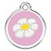 CNATTAGS Stainless Steel with Enamel Pet ID Tags Designers Round Daisy