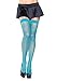 Leg Avenue Women's Nylon Fishnet Thigh Highs, Neon Blue, One Size