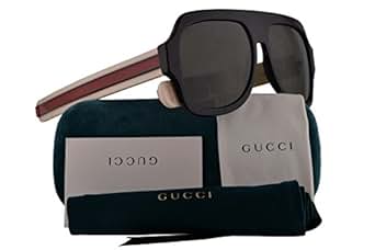 Amazon.com: Gucci GG0255S Sunglasses Black Ivory w/Grey Lens 59mm 001 