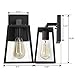 Emliviar Outdoor Wall Sconces 2 Pack, 1-Light Porch Lights Fixture, Black Finish with Clear Bevel Glass, OS-1803AW1-2PK