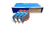 Inkjetcorner 3 Pack Cyan Compatible Ink Cartridge for Canon CLI-8C Canon Pixma iP3300 iP3500 iP4200 iP4300 iP4500 iP5200 iP5200R iP6600D iP6700D MP500 MP530 MP600 MP610 MP800 MP800R MP810 MP830 MX850 MP950 MP510 MX700 MP950 MP960 MP970 Pro9000 Mark II