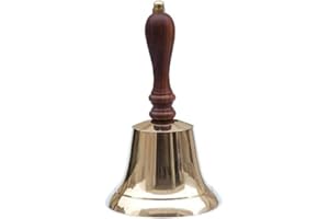 Hampton Nautical Solid Brass Hand Bell, 7", Brass