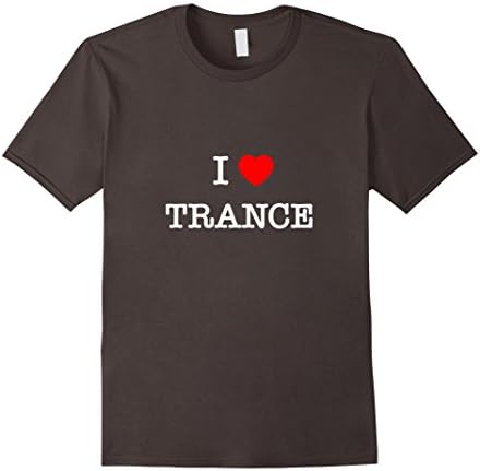 Mens I Heart Trance T-Shirt DJ Music Lover Tee Large Asphalt