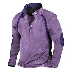 Mens Quarter Zip Pullover Vintage Fashion Long