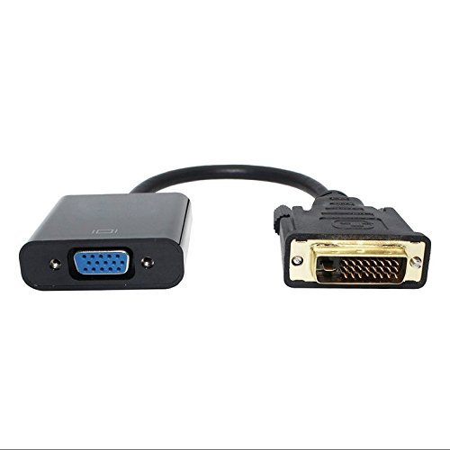 Baolongking DVI-D to VGA Adapter Cable, 24+1 Pin DVI-D Male to 15Pin VGA Female, Active, Black, 1080p @60Hz, Laptop/PC/TV/Monitor