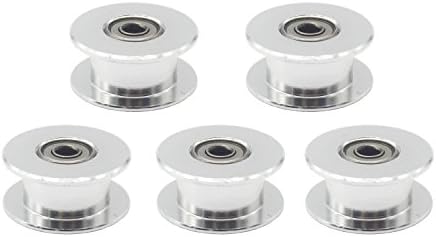 CHANGTA GT2 3mm Bore Aluminum Toothless Timing Belt Idler Pulley for 3D Printer 6mm Width Timing Belt (Pack of 5pcs)