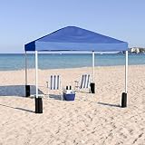 Flash Furniture 10x10 Blue Pop Up Canopy Tent with Sandbags & Wheeled Case view 4