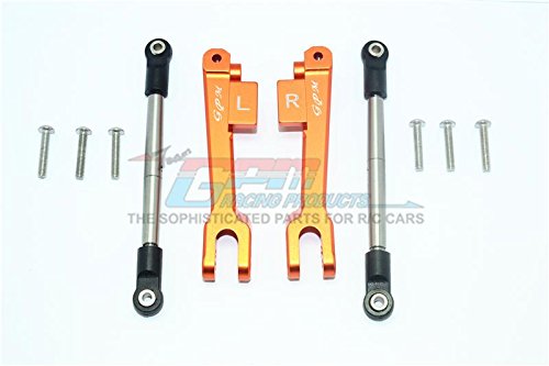 GPM Traxxas Unlimited Desert Racer 4X4 (#85076-4) Upgrade Parts Aluminum Rear Sway Bar & Stainless Steel Linkage - 4Pc Set Orange