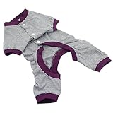 Binmer(TM)New Dog Pajamas Pet Clothes Clothing Puppy Coat Cat Jumpsuit Pet Supplies Products Sleepwear (Gray, S)