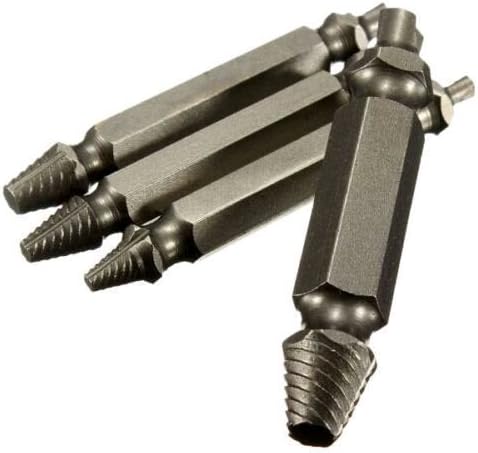 Oulifa 4 in 1 Screw Extractor Drill Bits Guide Broken Damaged Bolt Remover Easy Out Set