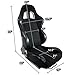 Full Reclinable Black Cloth Carbon Look PVC Leather Type-R Racing Seat+Adjustable Slider (Right)