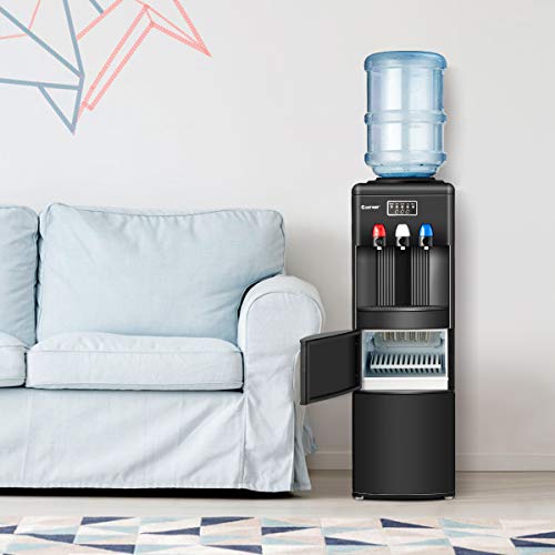 COSTWAY 2in1 Water Cooler Dispenser with Builtin Ice Maker