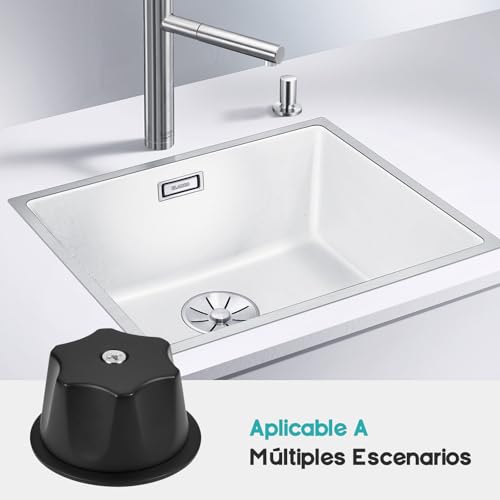 Regadera Cuadrada Negra de 30 cm, Regaderas para Baño Cuadrada con Tubo 40 cm Alta Presion, Resumidero Cuadrado(10 x 10 cm) y Manerales en Negro Mate