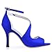 ELEGANTPARK HP1565 Royal Blue Sandals for Women Peep Toe Wedding Sandals Ankle Strap High Heel Sandals Satin Prom Evening Party Dress Shoes US 8