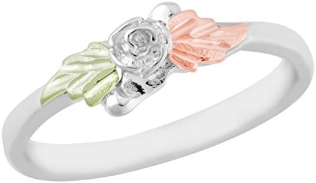 Black Hills Gold on Silver Rose Ring ...